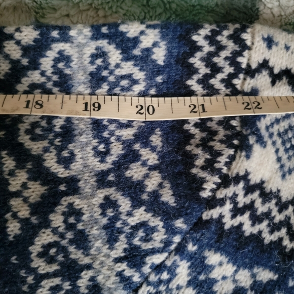 Carroll Reed Wool Blue and White Cardigan Sweater - Picture 7 of 7